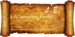 Löwentritt Ernő névjegykártya